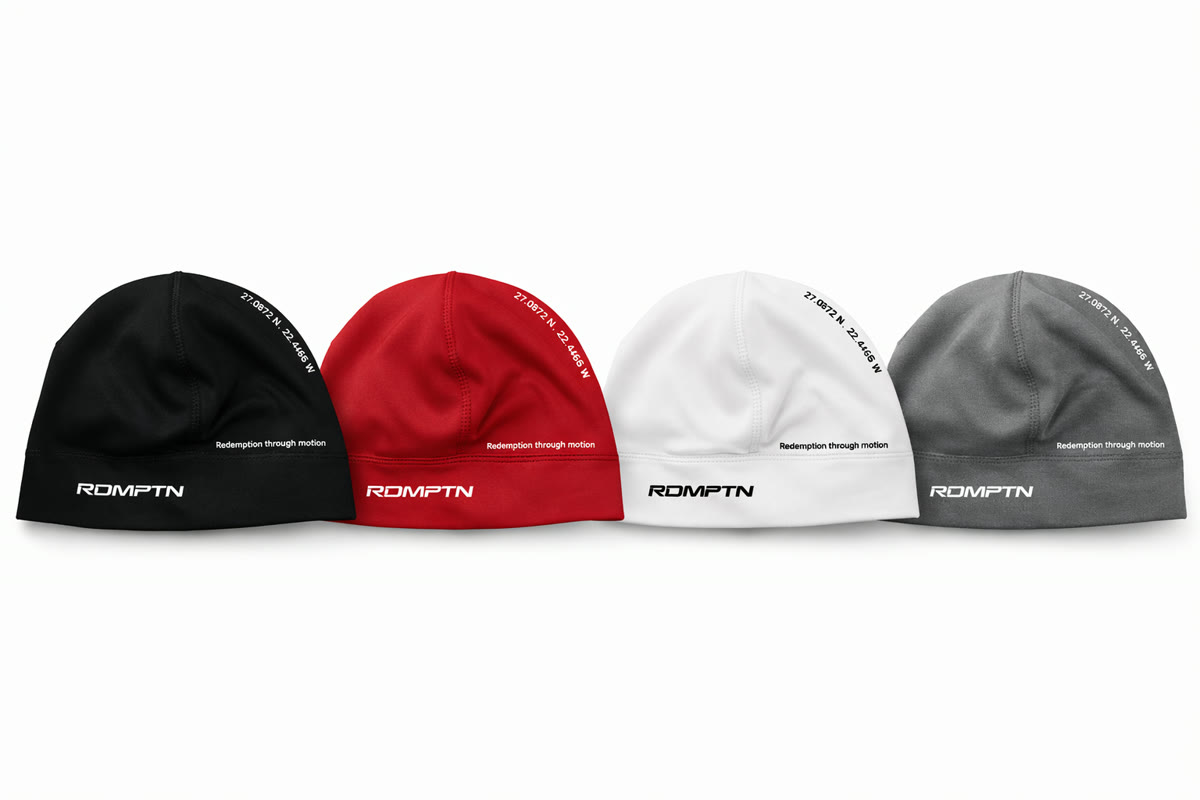 RDMPTN beanies in black, red, white and grey